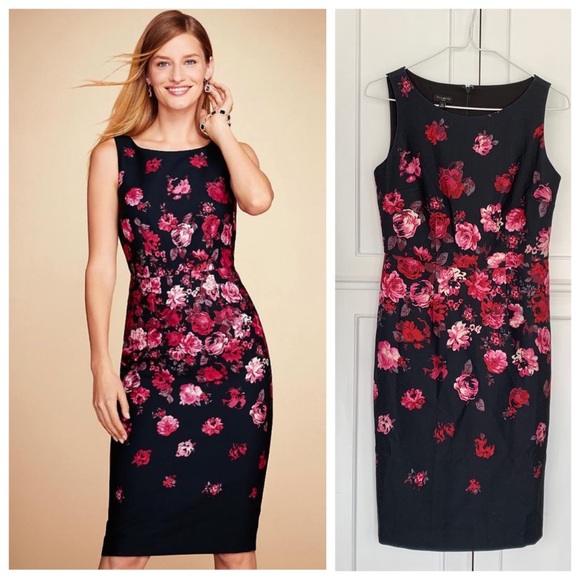 Talbots Dresses & Skirts - Talbots Red Floral Sheath Dress